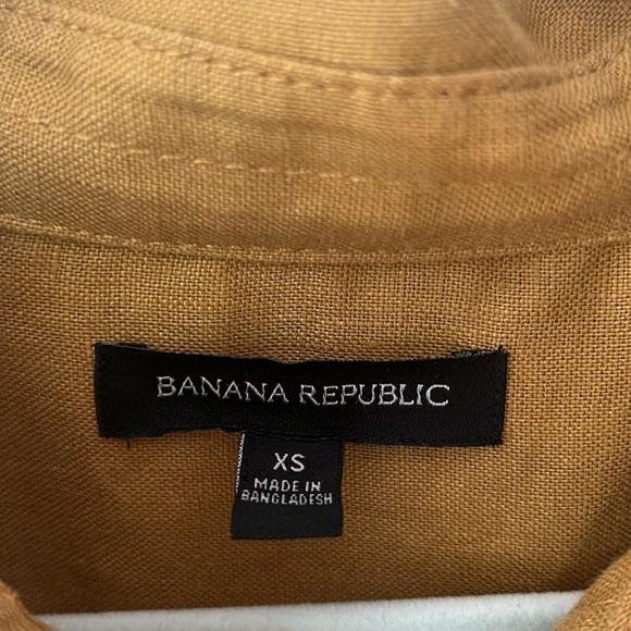 Banana Republic mustard color linen romper, size extra small - Picture 3 of 3